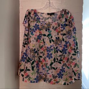 Eloquii Floral Bow Shoulder Top